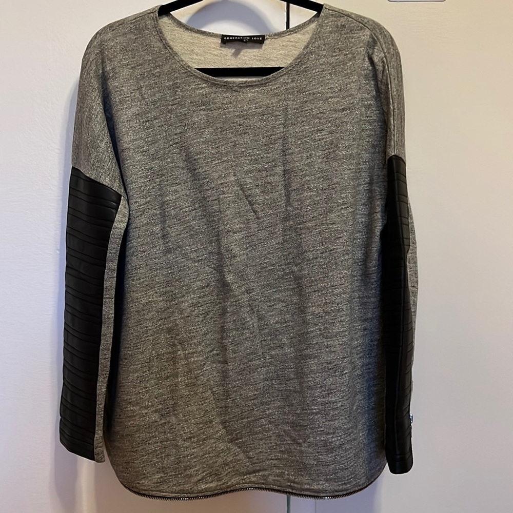 Generation Love Leather Zipper Sweater